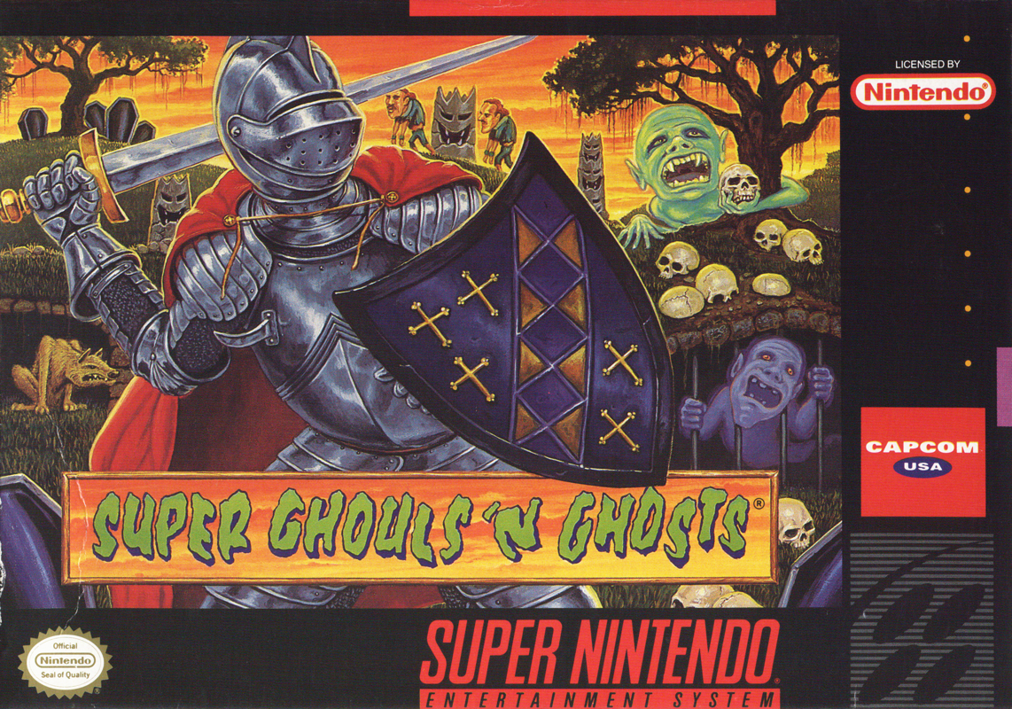 Super Ghouls 'N Ghosts box art for Super Nintendo